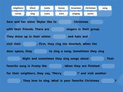 Singing Christmas Carols- S paragraph