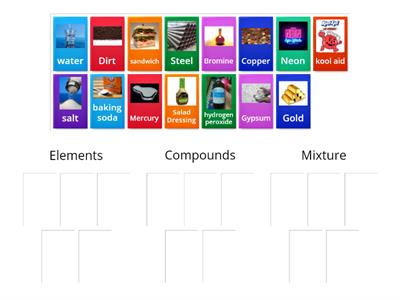 Elements, Compounds, & Mixtures sort