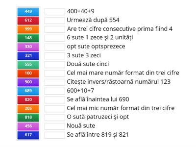 Numerele naturale 0-1000