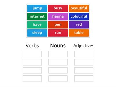 Verb, noun or adjective?