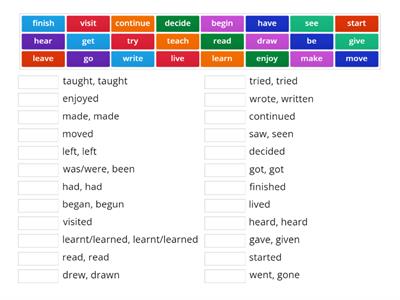 Verbs from Story DD 4 U 2