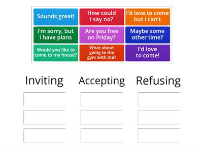 Inviting - accepting or refusing