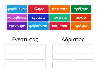 Ενεστώτας VS Αόριστος