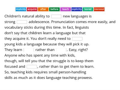 How to Teach ESL: Differences for Children and Adults (By Elen Turner 26/01/21 (www.gooverseas.com)