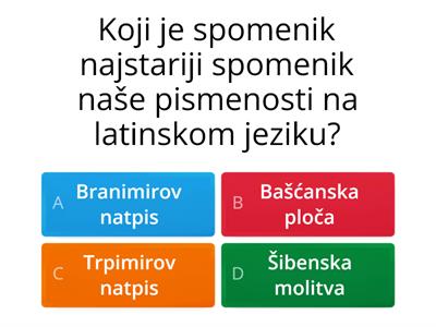 Početci hrvatske pismenosti 6. razred