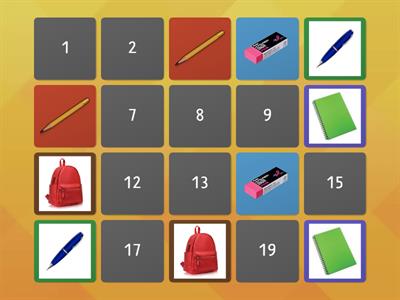 School objects memoy game - Recursos de ensino