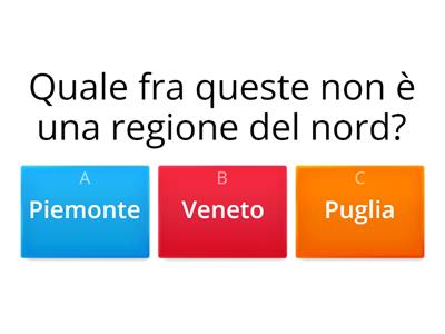 Quiz sulle regioni del nord Italia