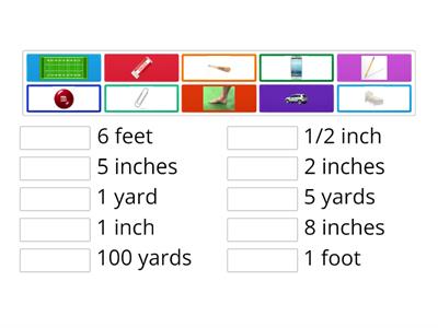 Match the Inches, Feet, Yards