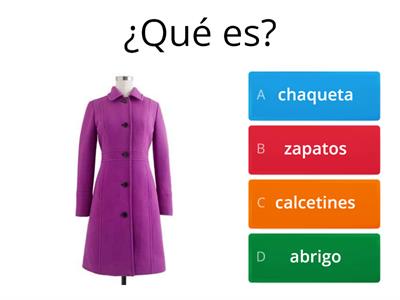 La ropa y los colores Quiz