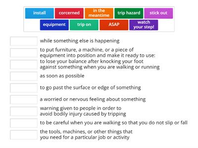 WORKPLACE SAFETY- VOCABULARY