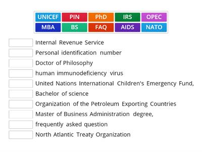 ACRONYMS / PRONUNCIATION