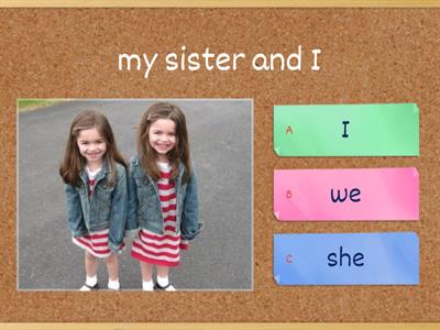 Personal pronoun with pictures