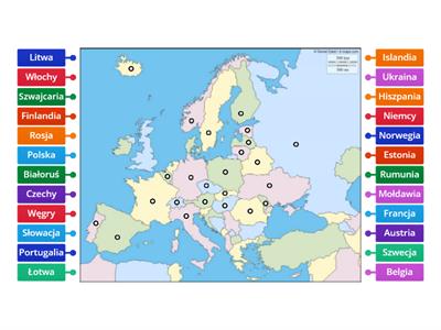  Podział polityczny Europy- MAPA