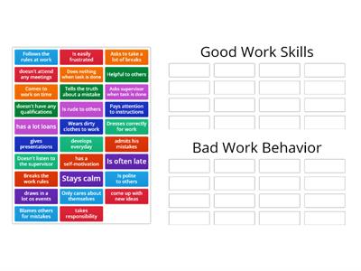  Good Work Skills or Bad Work Behavior