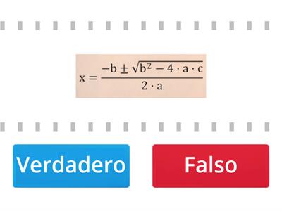 Formulas para resolver las ecuaciones de segundo grado.