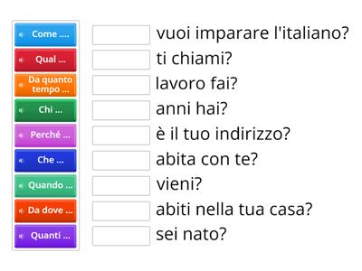 A0 A1+ - AGGETTIVI E PRONOMI INTERROGATIVI 