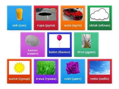 What color are the objects in the picture? Try to name the color in serbian. 