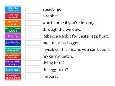 Easter - Peppa Pig and Easter Egg Hunt - split sentences