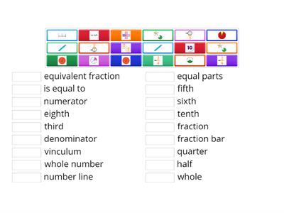 Unit 4 Lesson 2 Fraction Word and Picture Match Up 
