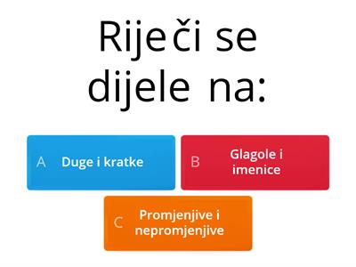 Hrvatski - Vrste riječi