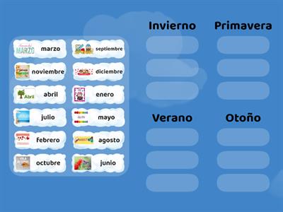 Las estaciones y los meses del año (hemisferio norte)