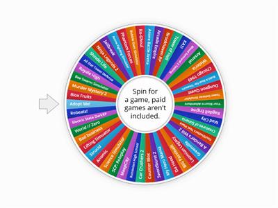 Roblox Category: Top Earning Random Game Wheel