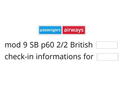 mod 9 SB p60 2/3 British airways check-in informations for passengers