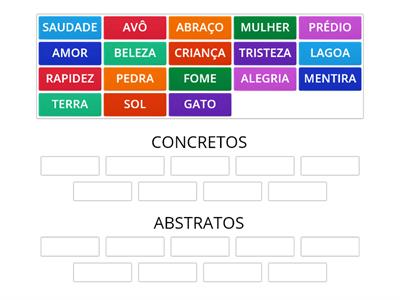 SUBSTANTIVOS CONCRETOS X ABSTRATOS