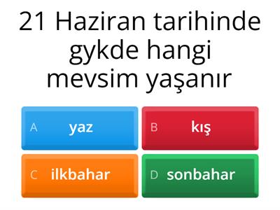 mevsimlerin oluşumu 8.sınıf