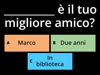 Domande italiano A1. Pratica orale