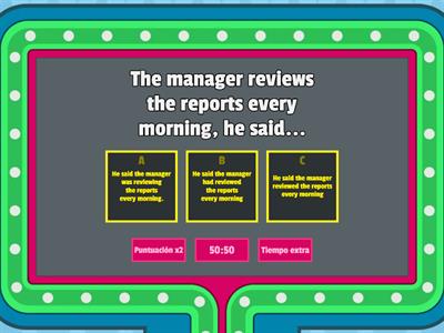 REPORTED SPEECH work environment