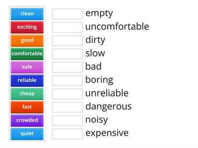 A2/B1. Means of Transportation: Adjectives