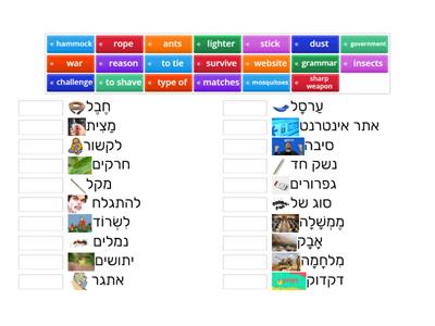 Vocabulary English Hebrew