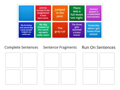 Sentences, fragments and run-ons