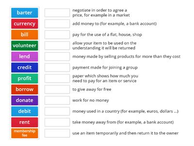 Money vocabulary