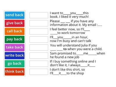 EF PI Phrasal verbs with 'back' (unit 6B)