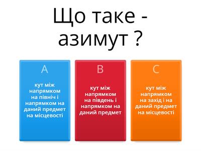 Орієнтування на місцевість. Азимут.