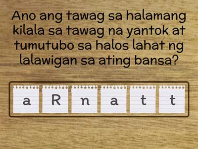 SUBUKIN NATIN: JUMBLE LETTERS