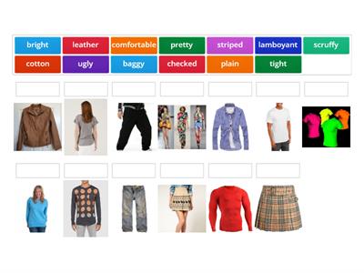 Adjectives to describe clothes