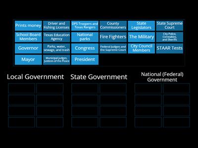 Local, State and National Government (3rd Grade TEKS)