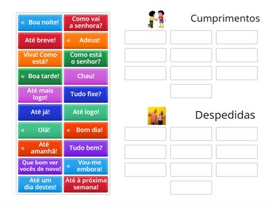 Cumprimentos ou Despedidas? (+completo)