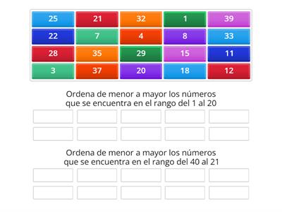 Ordenar números de menor a mayor_Arrastra los números para ordenarlos de menor a mayor