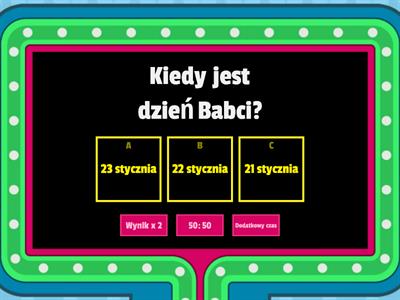 Quiz wiedzy  Babcia i Dziadek