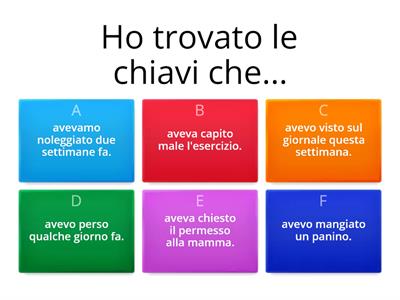 Il trapassato prossimo - Fate delle frasi!