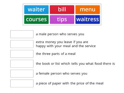 Practical English 2 Restaurant quiz