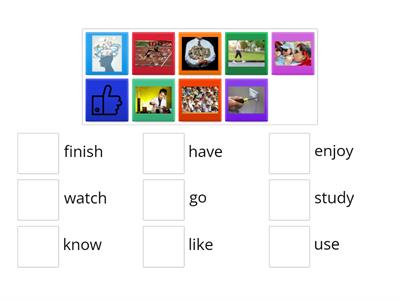 pics  Solutions Elementary WB p 9 verbs
