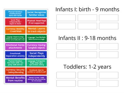  Developmental Phases Chart - Infants/ Toddlers
