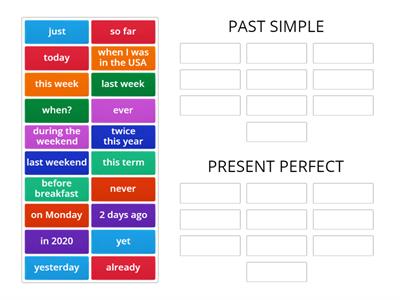 Present perfect vs past simple: time expressions