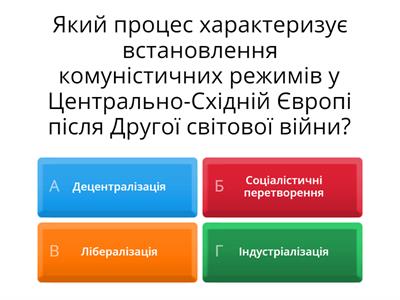 Результати Другої світової війни для народів Центрально-Східної Європи. Особливості розвитку Болгарії та Югославії