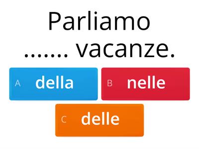 Esercizio sulle preposizioni articolate. Italiano L2. 